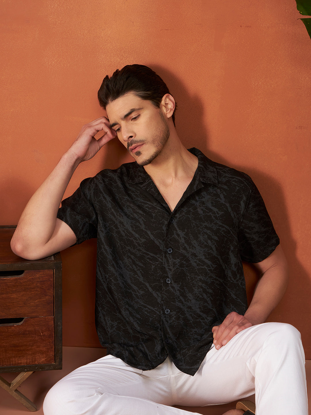 MARBLE FLOW SHIRTS | Ebony Black