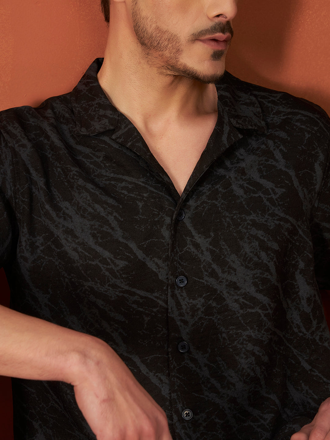 MARBLE FLOW SHIRTS | Ebony Black
