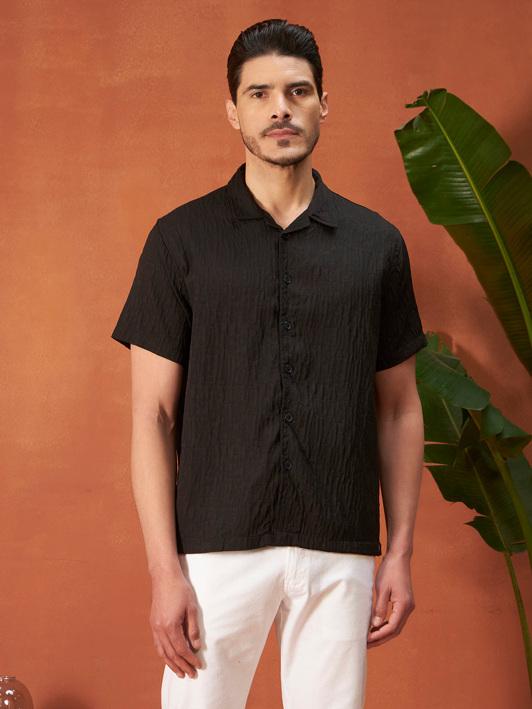 GHOST PATTERN SHIRT | Midnight Black