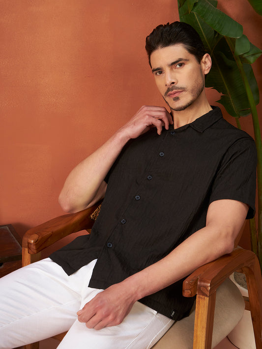 GHOST PATTERN SHIRT | Midnight Black