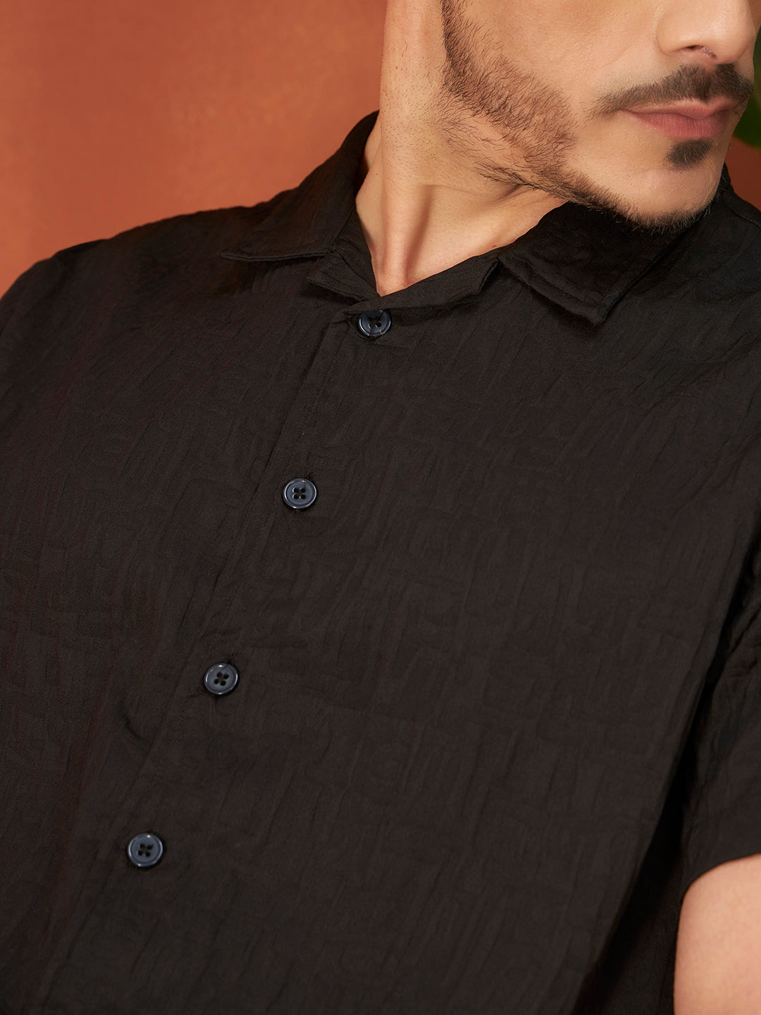 GHOST PATTERN SHIRT | Midnight Black