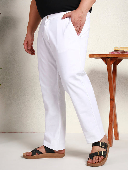 SIGNATURE LINEN PANTS PLUS | Ice White
