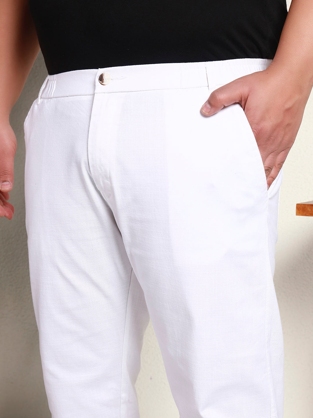 SIGNATURE LINEN PANTS PLUS | Ice White