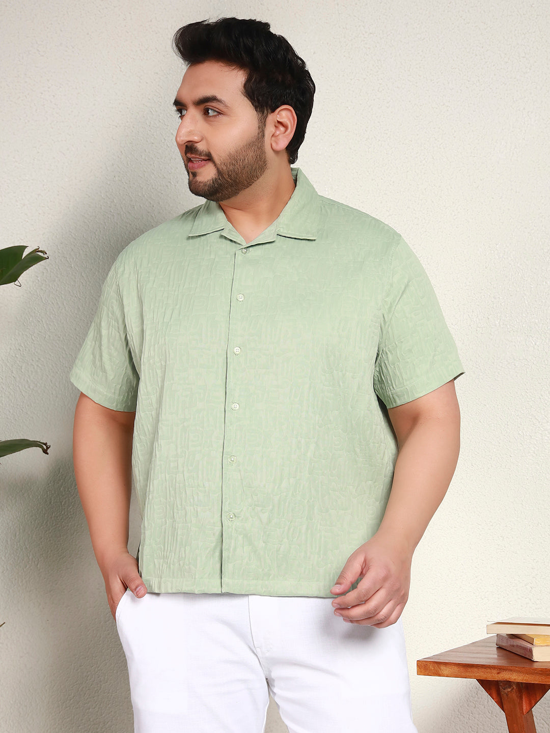GHOST PATTERN SHIRT PLUS | Panache Green