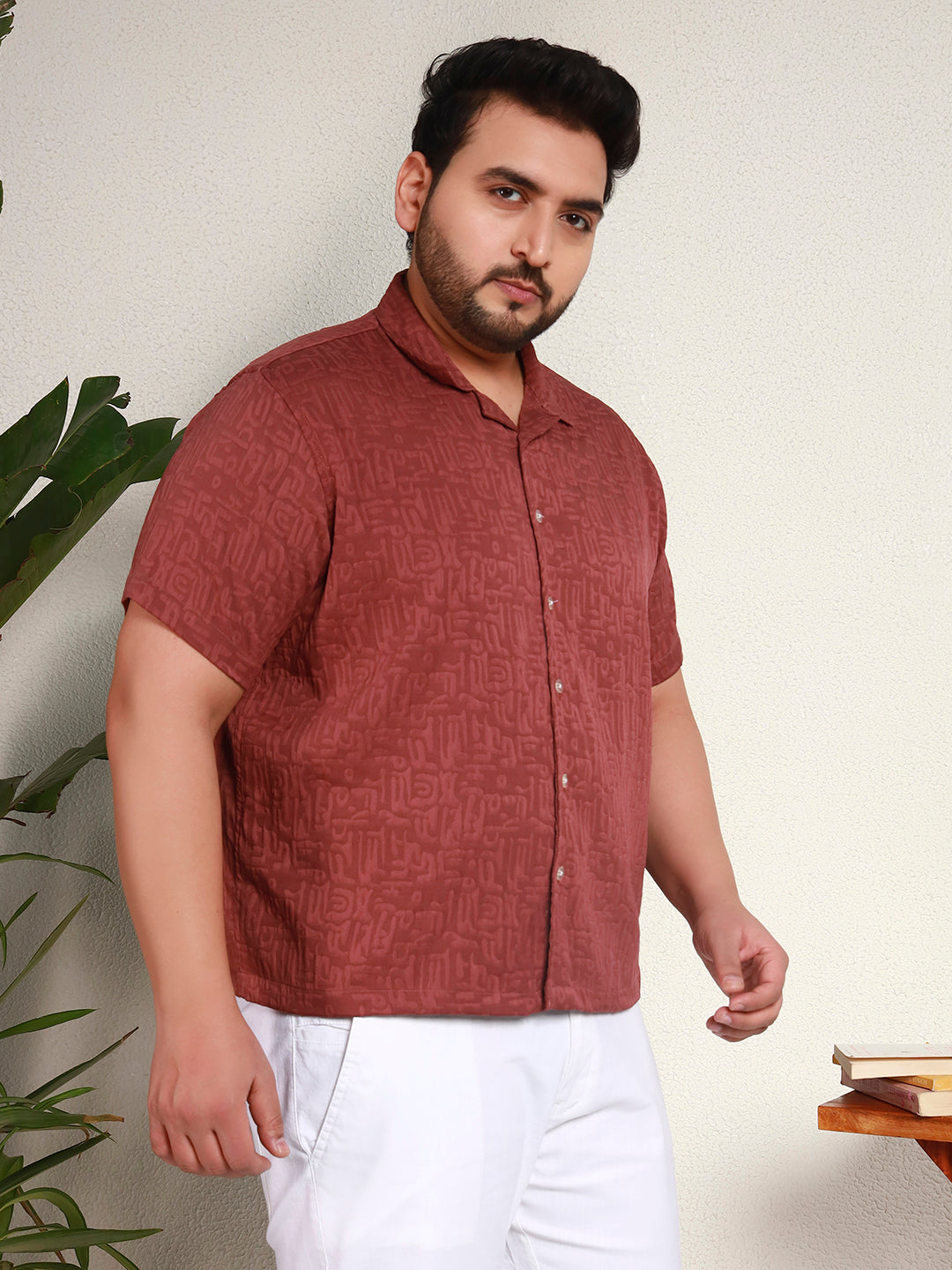 GHOST PATTERN SHIRT PLUS | Poppy Red