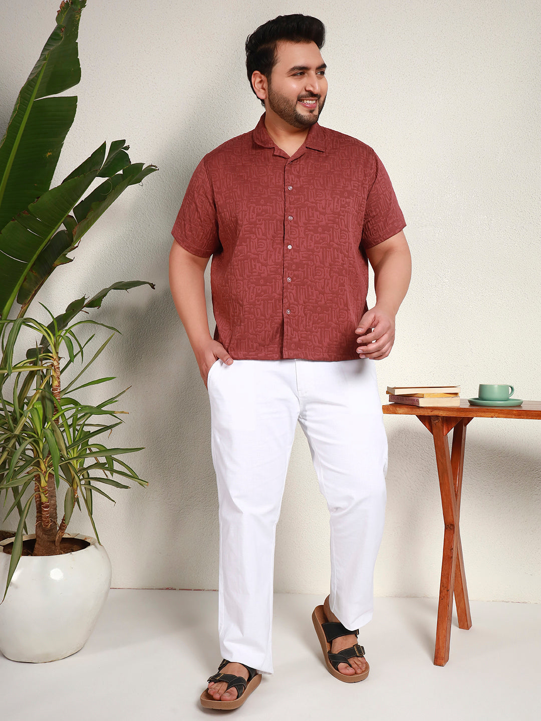 GHOST PATTERN SHIRT PLUS | Poppy Red