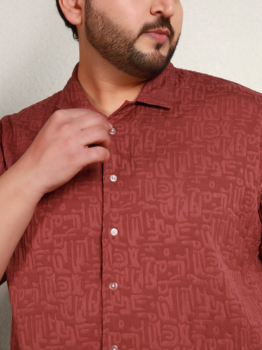GHOST PATTERN SHIRT PLUS | Poppy Red