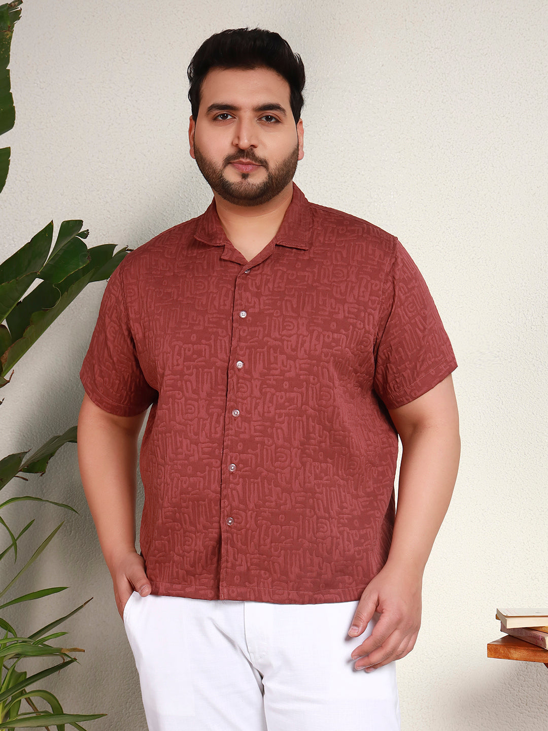 GHOST PATTERN SHIRT PLUS | Poppy Red