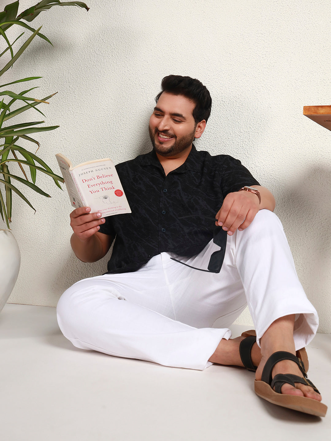 MARBLE FLOW SHIRT PLUS | Ebony Black