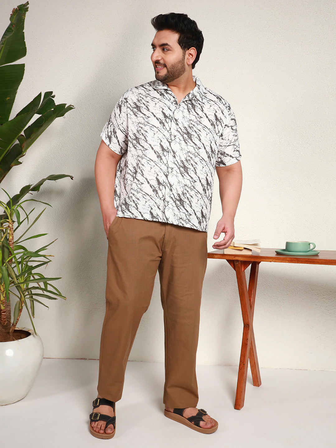 MARBLE FLOW SHIRT PLUS | Smoke White