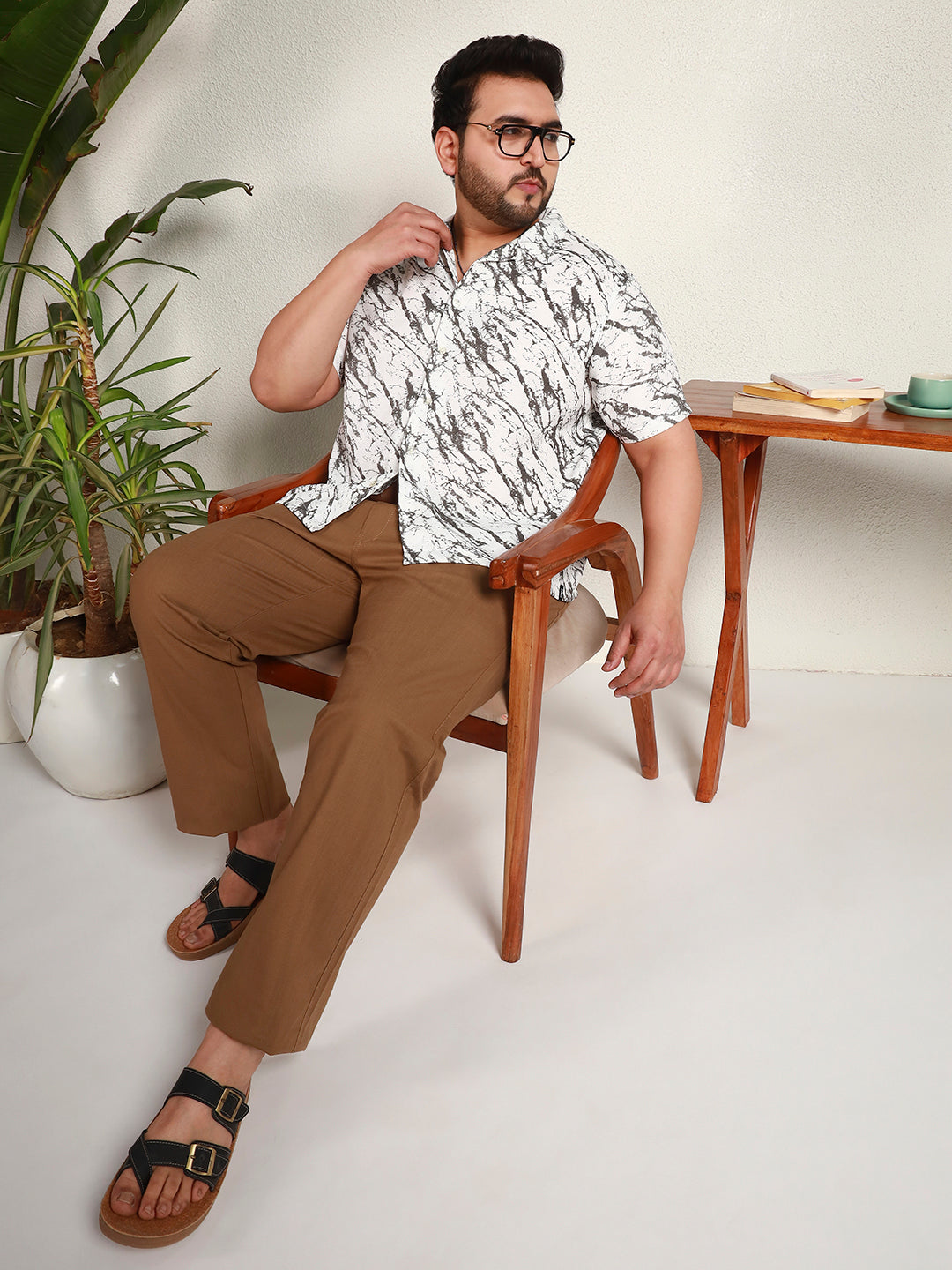 MARBLE FLOW SHIRT PLUS | Smoke White