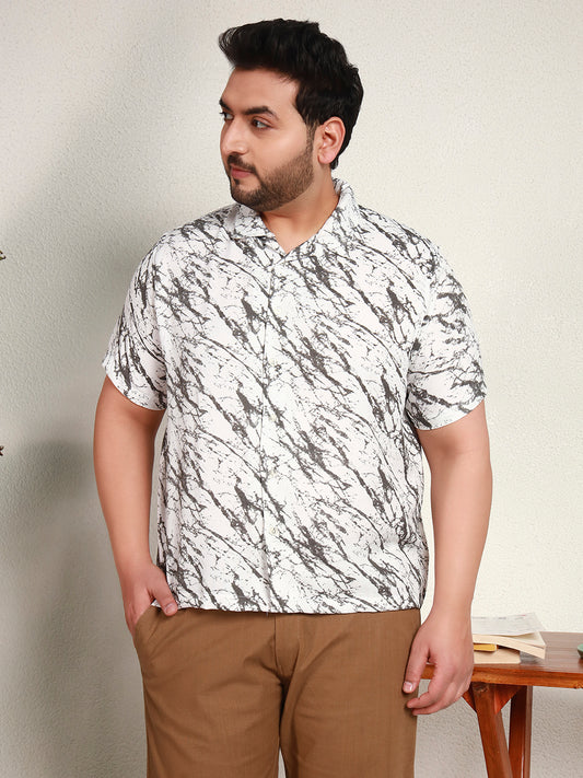 Marble Flow Shirt PLUS | Smoke White