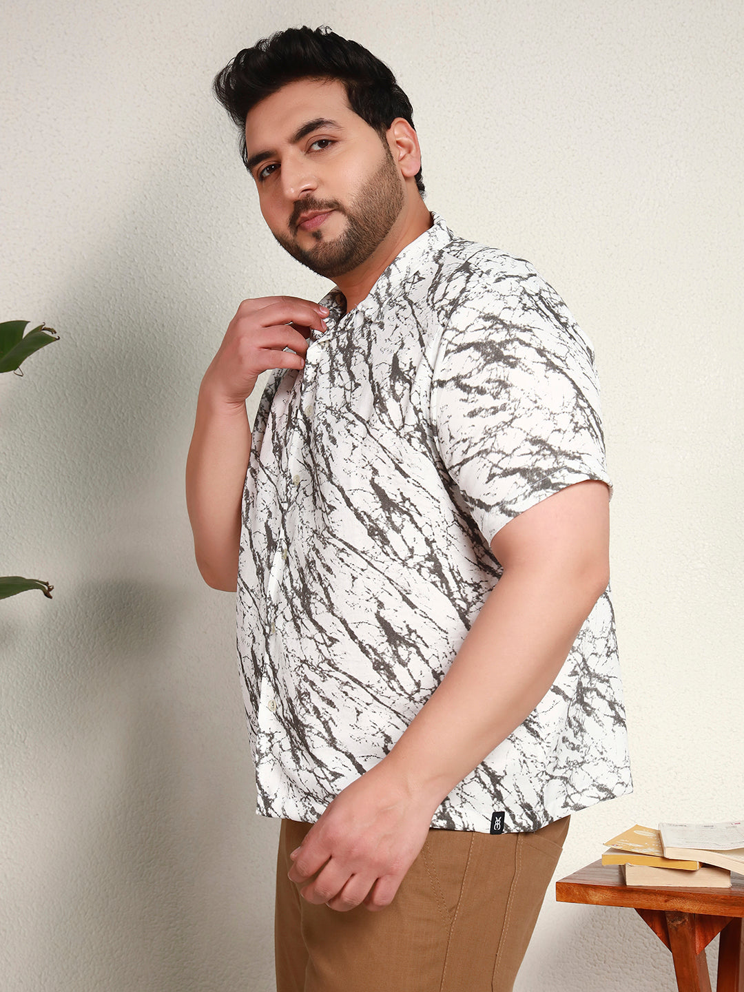 MARBLE FLOW SHIRT PLUS | Smoke White