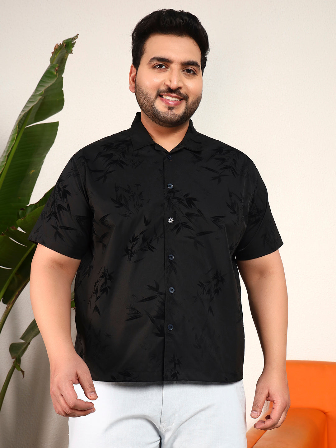 MIDNIGHT BLOOM SHIRT PLUS | Ebony Black