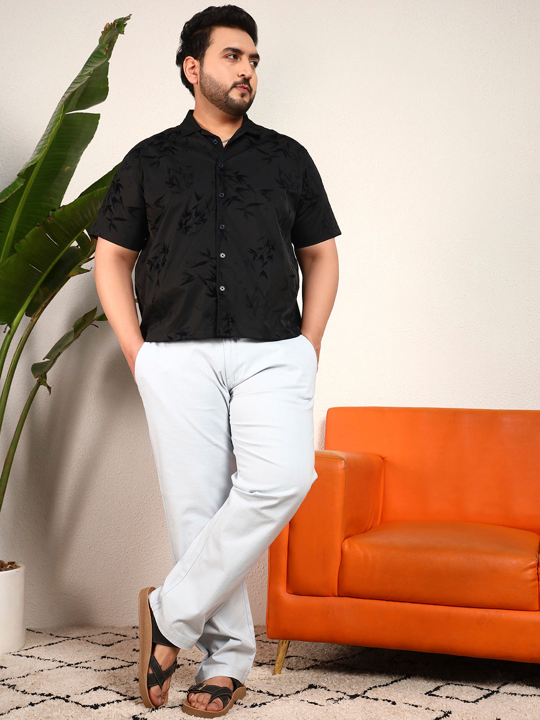 MIDNIGHT BLOOM SHIRT PLUS | Ebony Black