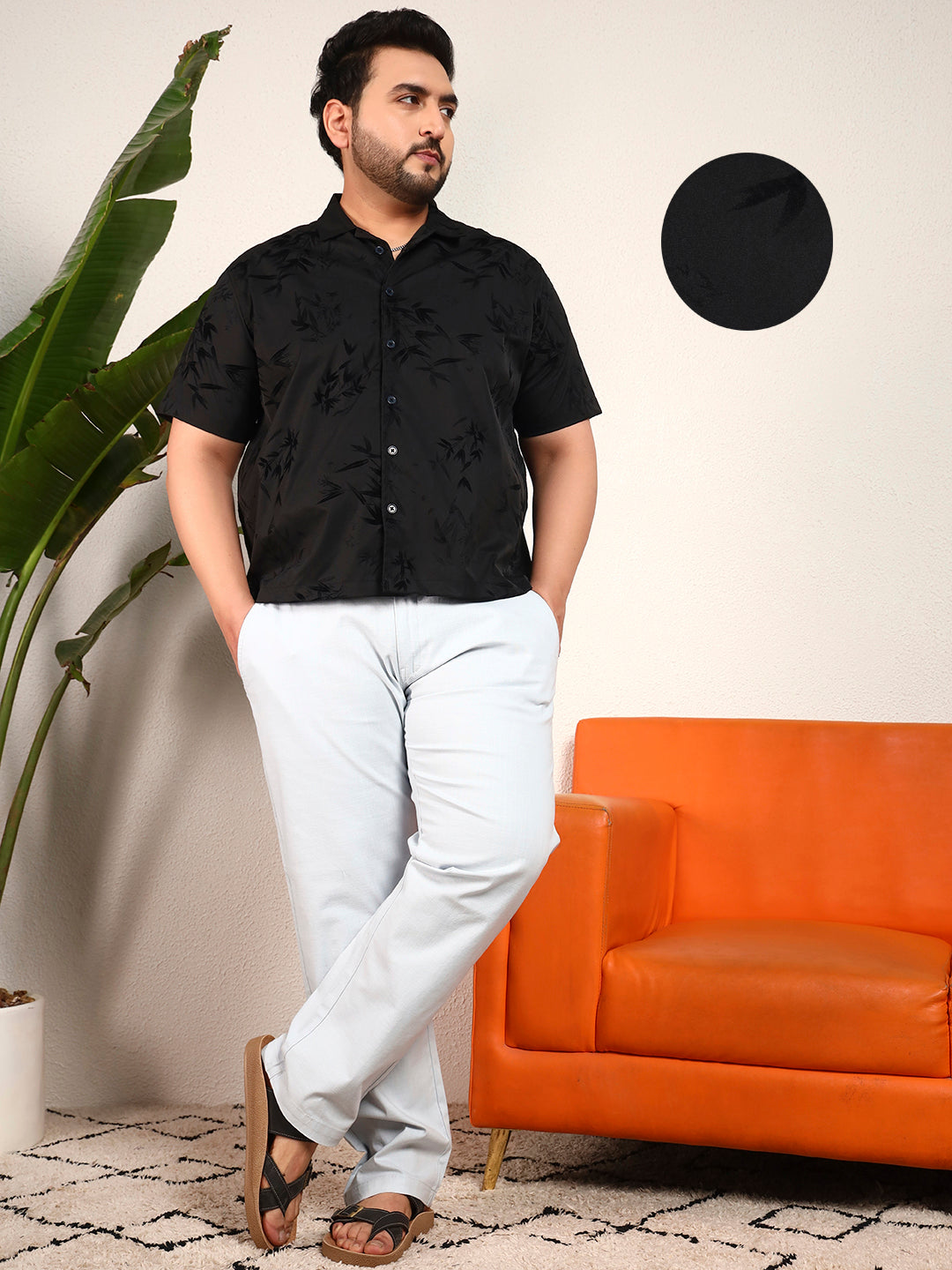 MIDNIGHT BLOOM SHIRT PLUS | Ebony Black